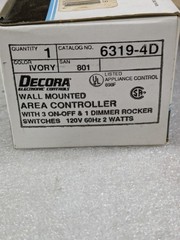 Leviton 6319-4D Decora DHC Wall Controller Ivory 4-Address On Off 15A 120VAC X10