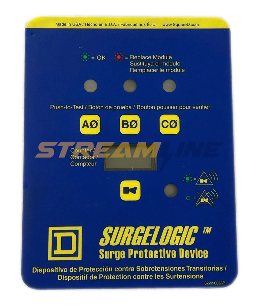 Square D Surgelogic TVS3DSPVC TVSS Display kit, 3 Phase, Vertical, Counter