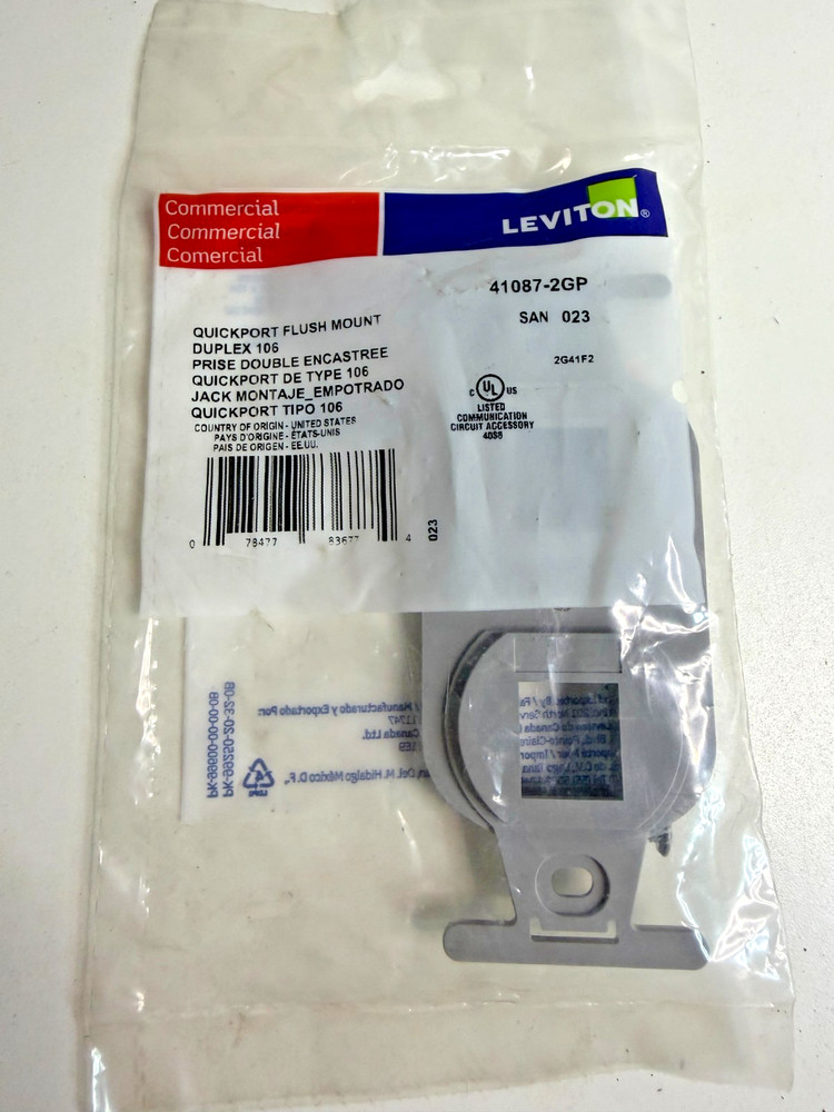 Leviton 41087-2GP Quickport Flush Mount Duplex *New SEALED* Gray LOT x 18