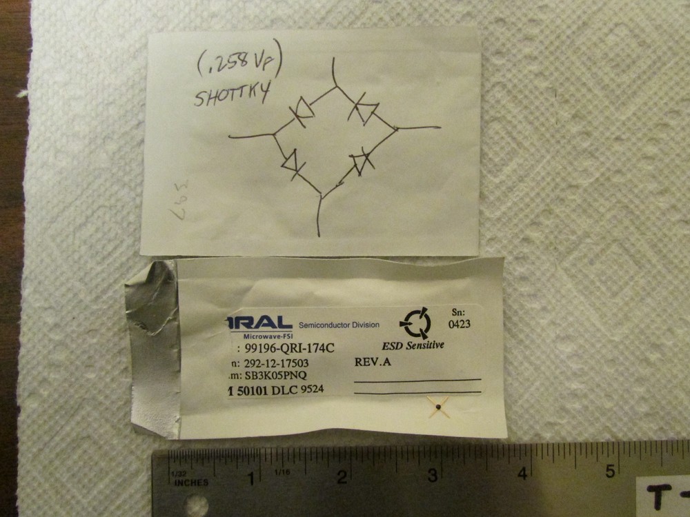 Loral Schottky RF Microwave Mixer Diode Quad 292-12-17503 New