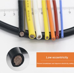 Red UL Ultra Flexible Silicone Cable Model Wire 0.08mm Tinned Copper 200℃/600V
