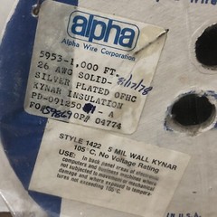 5953 ALPHA WIRE – 1000′ Brown – 26awg Solid Silver Plated OFHC Kynar 5mil 1970s