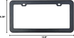 Matt Black 201 Stainless Steel License Plate Frame Color: Matt Black