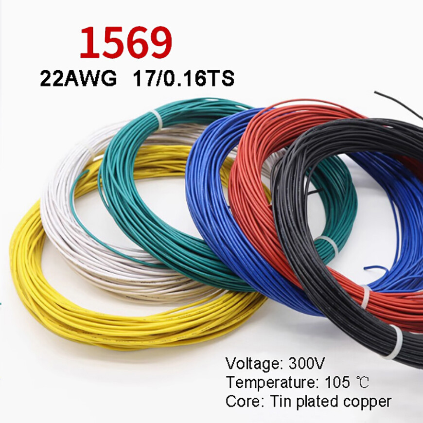 22AWG Stranded Tinned Copper Insulated Cable Wire Flexible Hookup Cable 300V