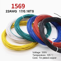 22AWG Stranded Tinned Copper Insulated Cable Wire Flexible Hookup Cable 300V