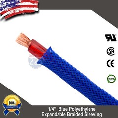 50 FT 1/4″ Blue Expandable Wire Cable Sleeving Sheathing Braided Loom Tubing US