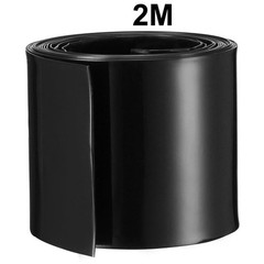 PVC Heat Shrink Tubing 43mm Flat Width for 26650 2M Black