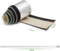 Durable Heat Shield Sleeve 3/4″ I.D. x 3FT with 10 Stainless Steel Zip Ties Set