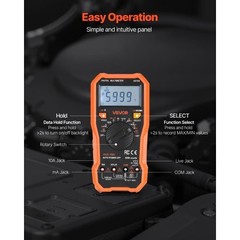 Digital Multimeter, 6000-Count TRMS DC/AC Voltmeter Current Tester, Professional