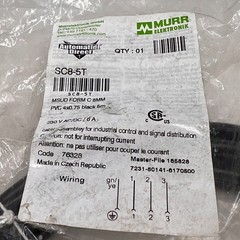 Murr Elektronik SC8-5T Transmitter Cable, 8mm DIN 43650 Form C, 5m