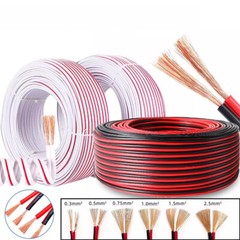 PVC Flat Twin 2 Core Cable 0.3²~2.5mm² RVB Car Auto LED Boat Audio Speaker Wire