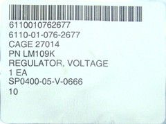 NATIONAL SEMICONDUCTOR LM109K NEW VOLTAGE REGULATOR 2 PIN IN 35 VDC OUT 5.1V .5A