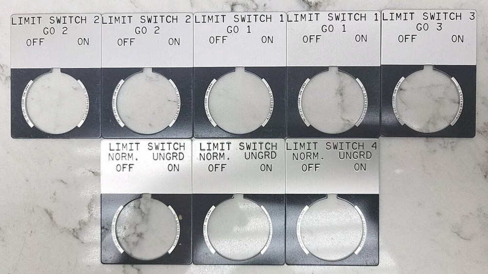 8 Pack Allen Bradley 30mm Push Button Legend Plate ON OFF *New See Pictures