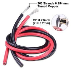 6 Gauge Wire, 10Ft Black & 10Ft Red 6 Awg Tinned Copper Electrical Wire C