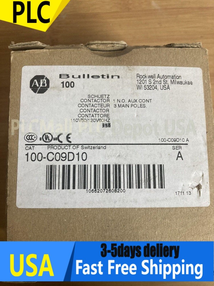 ALLEN-BRADLEY 100-C09D10 IEC CONTACTOR 9 AMP 120VAC NEW IN BOX