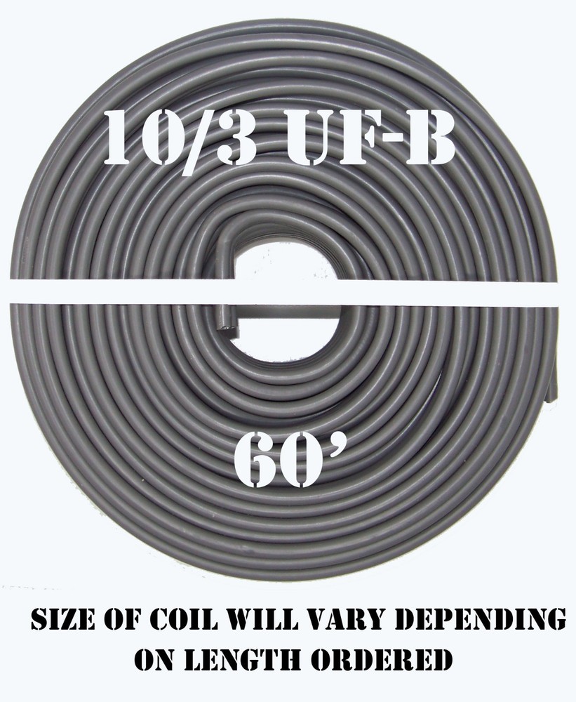 10/3 UF-B x 60′ Southwire Underground Feeder Cable