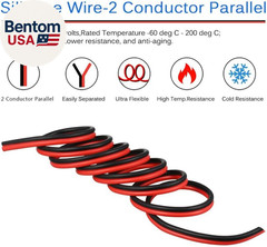 10 Gauge Flexible 2 Conductor Parallel Silicone Wire Spool Red Black High Resist