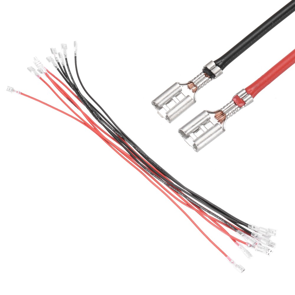 10Pcs Female Spade Crimp Terminal 4.8mm 30cm Wires
