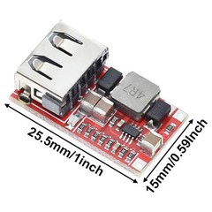 6-24V Input to 5V 3A Output USB Charger Module DC-DC Buck Step-Down Converter