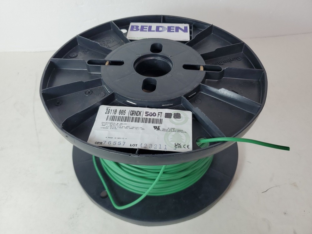 500ft BELDEN 39110 Single Conductor 1C, 10 AWG Hook-Up Wire, Dark Green