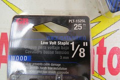 Gardner Bender PLT-1525L, Low Volt Staples, pkg of 25, tan 1/8″ wood