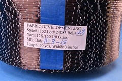 50 Yards Kordsa 12K Carbon Fiber Weave Uni-Thread 12K/150 1/0 Glass 3″ Wide