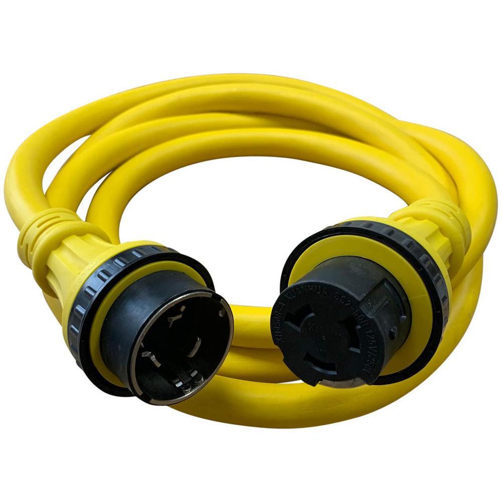 marine shore power extension cord 25 ft 6/4 50 amp 125/250 dual voltage outdoor