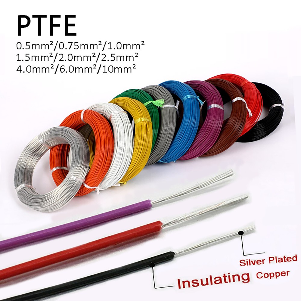 0.5mm²~10mm² PTFE Insulated Silver Plated Copper Cable Stranded Wire Audio Wire