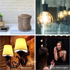 Aromatic Medium Size Wax Warmer Mini Globe G30 Round Bulb 25W E12 Candelabra