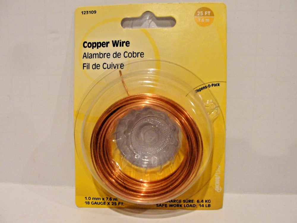 The Hillman Group 18 Gauge x 25 Ft Copper Wire, # 123109