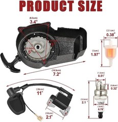 Black Aluminum Pull Starter Recoil Starter For 2 Stroke Engine 47cc 49cc 50cc Mi