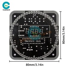 DIY DS1302 DC5V Rotating LED Electronic Digital Clock Learning Board With Shell