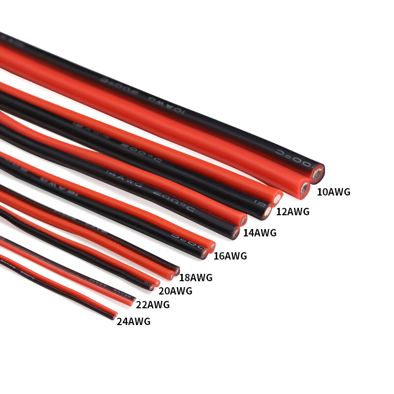Red And Black Double Parallel Wires Extra Soft Silicone 14 16 18 20 22 24AWG