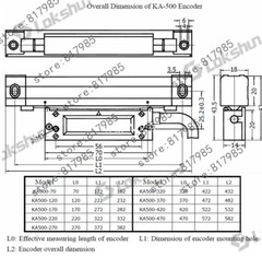 SINO KA500 70-470 5microm (18*20mm)slim Sino linear scale 5um