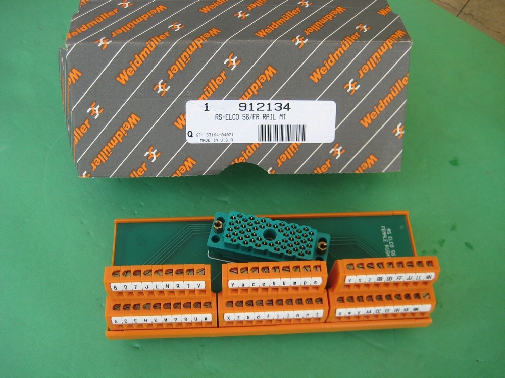 Weidmuller 912134 EDAC/ELCO 56 pin to terminal block interface block, Rail Mount