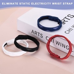 3PCS 0.5″x9″ Silicone Adjustable Anti Static Bracelet Red Blue White