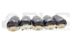 LOT OF 5 LEVITON 5366-C INDUSTRIAL ELECTRICAL PLUG 20 AMP 125V, BLACK/WHITE