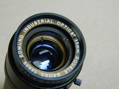 Hitachi KP-M32AN Industrial Vison Camera & Edmunds 35MM 54689 Double Glass Lens