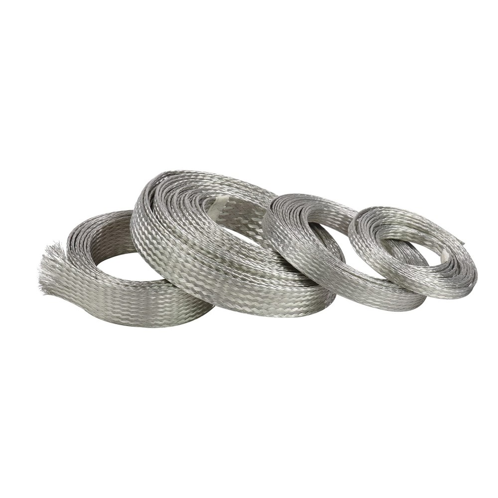 Tinned Copper Braid Ground Strap Metal Cable Wrap Sleeve Mesh Wire Shielding Lot