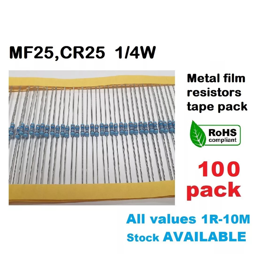 ‌Full Range MF25 1/4W Resistors ±1% 0Ω-10MΩ 100PCS Circuit Design Kit‌