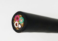 24025 25′ 2/4 Wire Cord SOOW , Rubber Coated, 2 Gauge, 4 Conductor, 600V