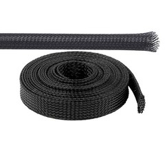 Expandable Braided Cable Tidy Sleeving Wire Harness Flexible Black Polyester PET