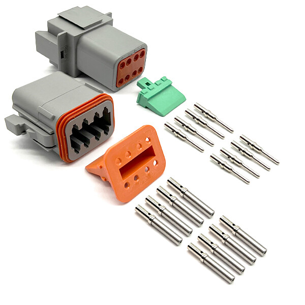(1 Set) 8 Pin DTM Water Resistant Connector Assembly