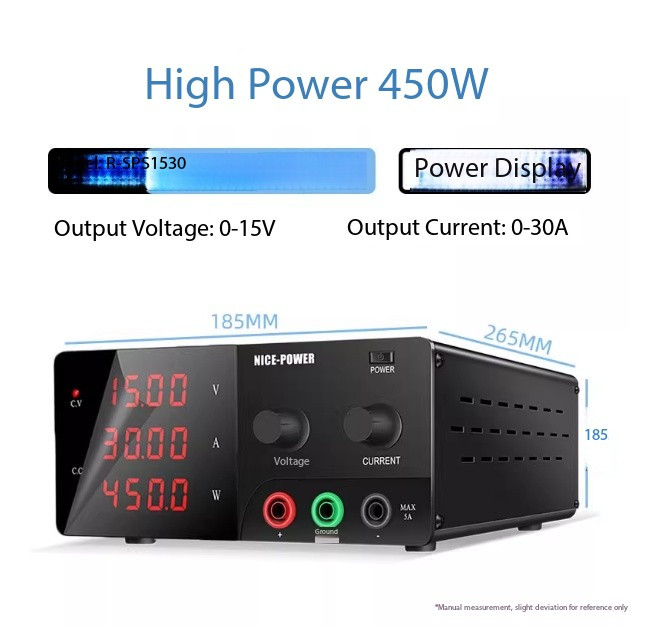 DC Power Supply 30V 10A 300W Workbench Voltage and Current Regulator