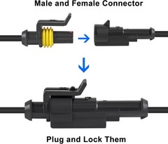 10Pcs 1 Pin Waterproof Electrical Connector Plug, Quick Disconnect Size: 1 pin