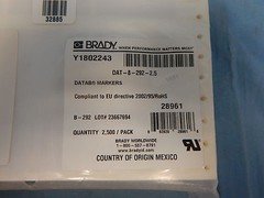 2500 NEW Brady DAT-8-292-2.5 Write On Wire Marker Tape, White on Translucent
