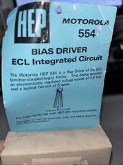 HEP – MOTOROLA 554 – BIAS DRIVER ECL INTEGRATED CIRCUIT