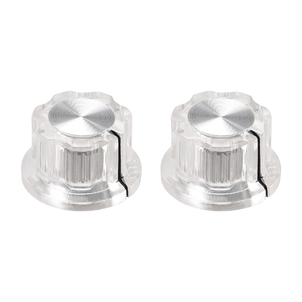 2pcs 6.4mm Shaft Hole Potentiometer Control Rotary Knobs Effect Pedal Knob Clear