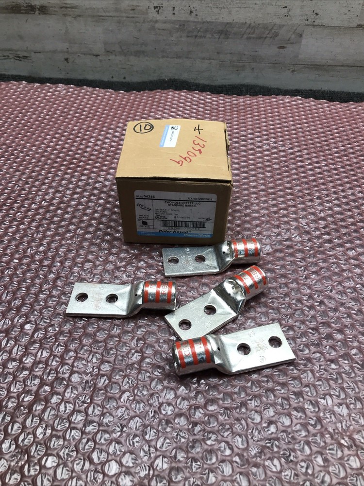 Box of 4 Thomas & Betts 54215 2-hole Lug 3/8in