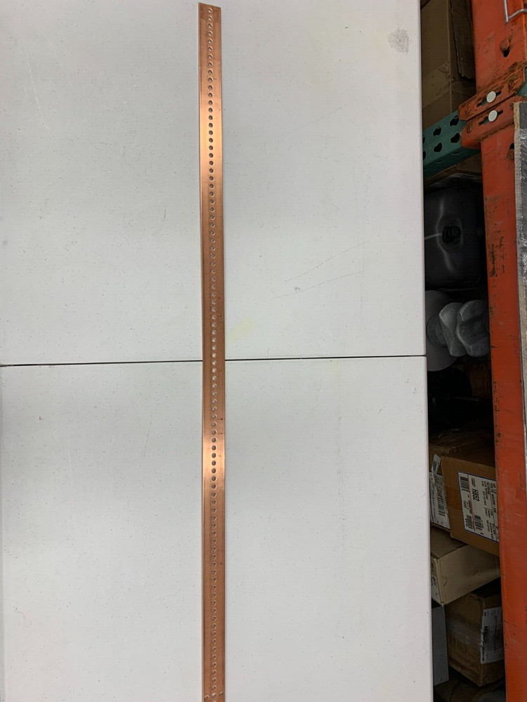 Untapped Horizontal Solid Copper Busbar 45-3/4″x 1-1/2″ x 1/8″ 91 Holes